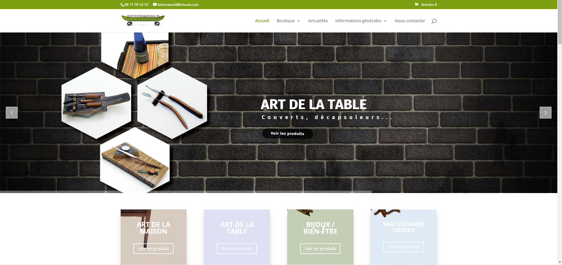 Site internet e-commerce Skateboard BitterWorld