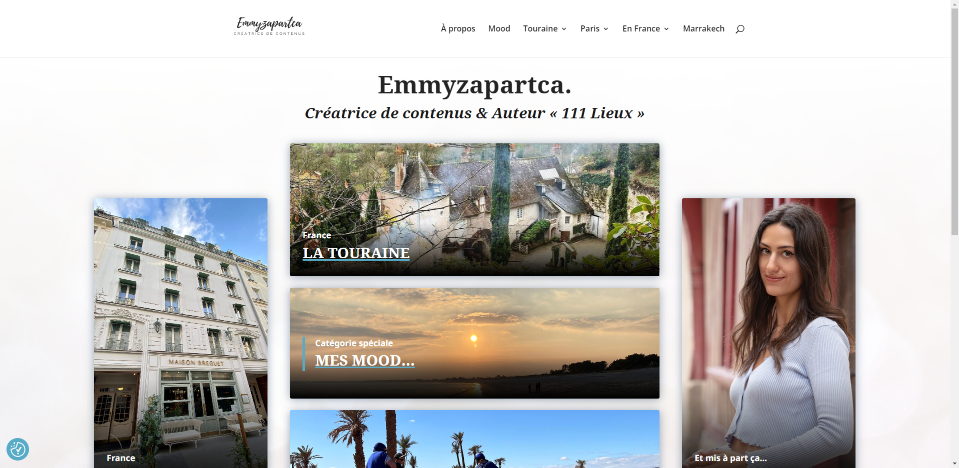 Site Emmyzapartca : créatrice de contenus. Blog lifestyle et voyage